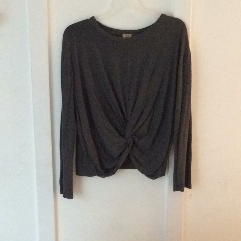 Long sleeve knot dressy shirt